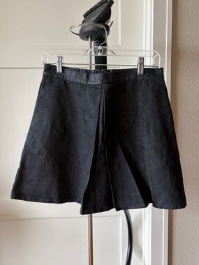 Gap Black Denim Skater Skirt Small A-Line Mini Zip Back